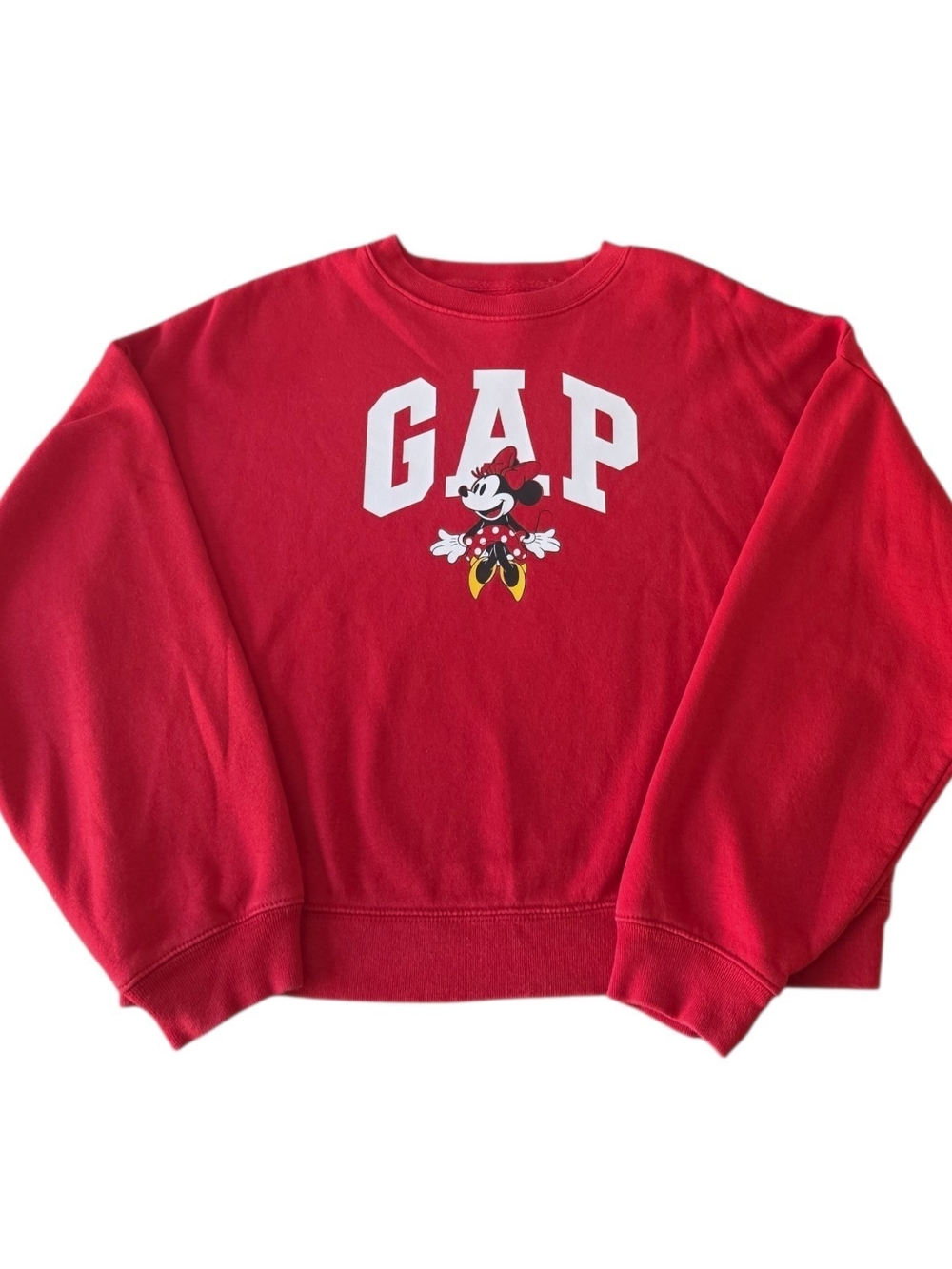 GAP x Disney Minnie Mouse Red Crewneck Sweatshirt Size S